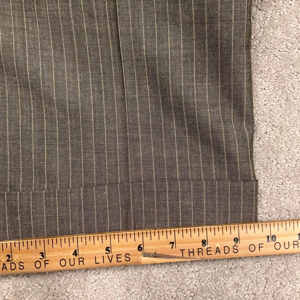 Tom James Suit Men 48R 40W Gray Pinstripe Bespoke Filo A Mano Holland Sherry